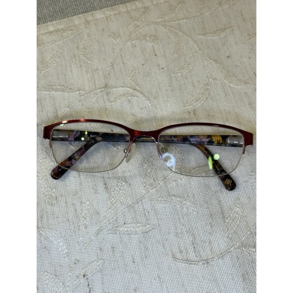 Banana Republic Nanette Half-Rim Eyeglasses Frames - Burgundy Tortoise 53-17-135
